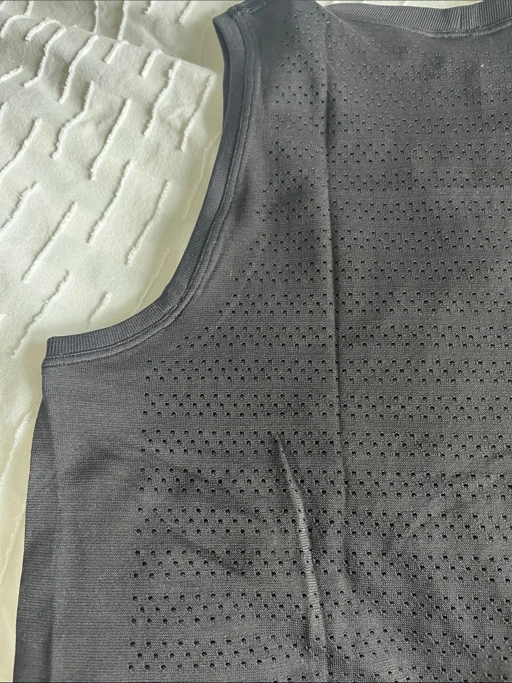 lululemon Black Perforated Workout Tank Top - Picture 7 of 9